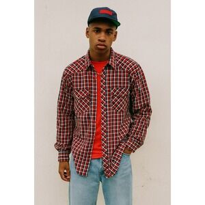 OP Mens Shirt Plaid Button Down Long Sleeve Y2K Streetwear Grunge Retro M - NWT